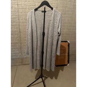 JM Meurette‎ Gray Open Front Knit Cardigan Duster Lightweight Medium